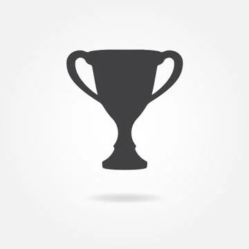 Trophy cup icon or sign on white background. Vector illustration. Stock Illustration