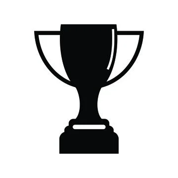 Trophy cup icon over white background, silhouette style Ilustração Stock