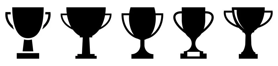 Trophy cup icon set Stock Illustration