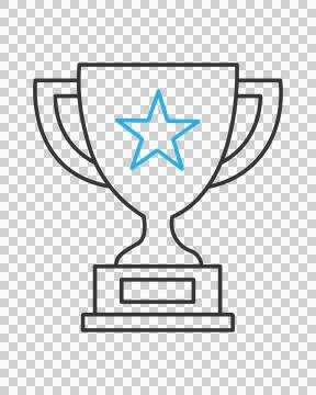 Trophy cup icon with star symbol for business achievement and award success. Ilustración de archivo