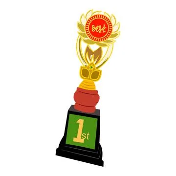 Trophy cup icon. Trophy cup flat icon on white background for web and mobile Stock Illustration