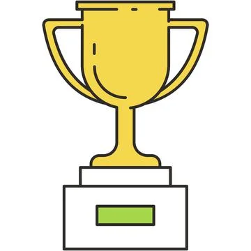 Trophy cup icon vector winner award prize Stock Illustration