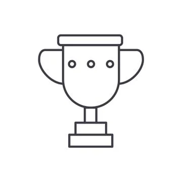 Trophy cup illustation vector line icon, sign, illustration on background Stock Illustration