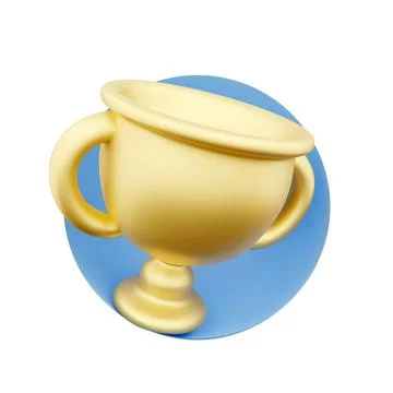 Trophy cup isolated on white background. Sport tournament award, gold winner cup Stock Illustration