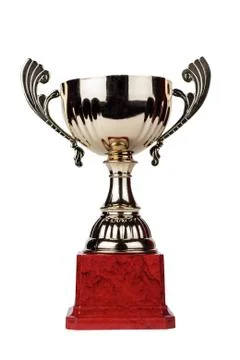 Trophy cup isolated on the white Stock Photos