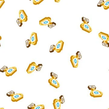 Trophy cup isometric icon seamless pattern Stock Illustration