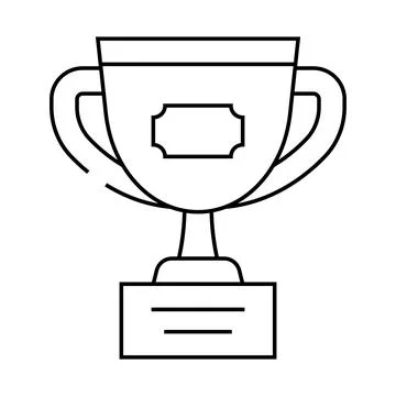 Trophy cup line icon vector illustration Illustrazione stock