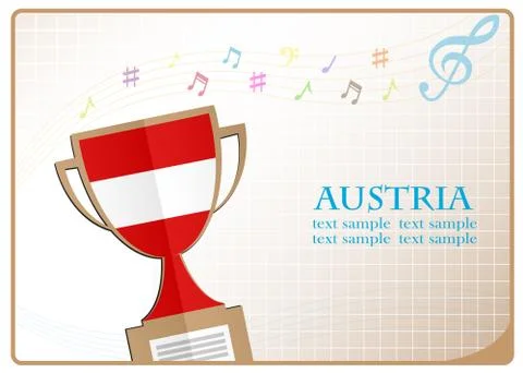 Trophy cup logo made from the flag of Austria Stock Illustration