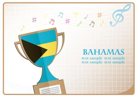 Trophy cup logo made from the flag of Bahamas Illustrazione stock