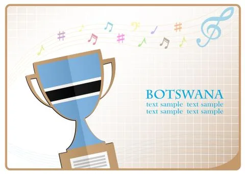 Trophy cup logo made from the flag of Botswana Illustrazione stock