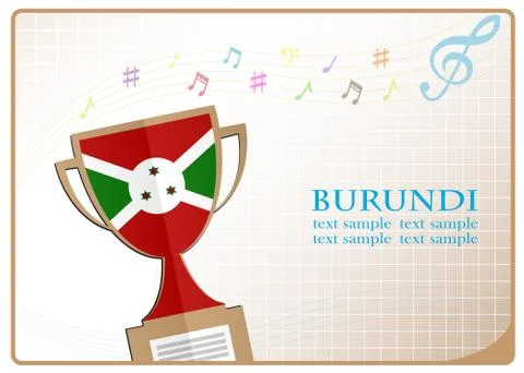 Trophy cup logo made from the flag of burundi Stock Illustration