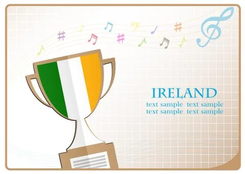 Trophy cup logo made from the flag of Ireland Stock Illustration