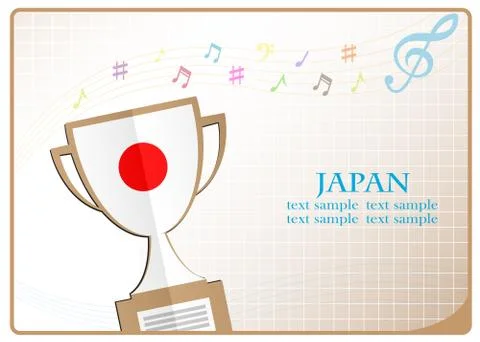 Trophy cup logo made from the flag of Japan Stock Illustration