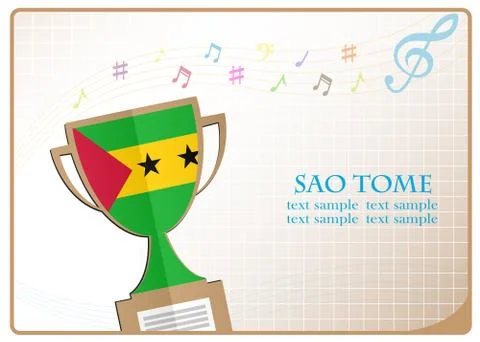 Trophy cup logo made from the flag of Sao Tome Stock Illustration