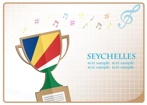 Trophy cup logo made from the flag of Seychelles Stock Illustration