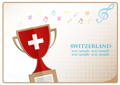 Trophy cup logo made from the flag of Switzerland Stock Illustration