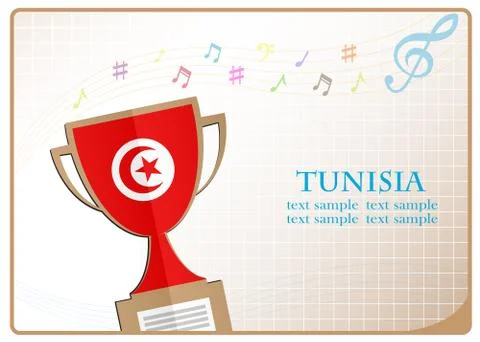 Trophy cup logo made from the flag of Tunisia Stock Illustration