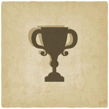 Trophy cup old background Stock Illustration