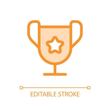 Trophy cup pixel perfect glassmorphism ui icon Stock Illustration
