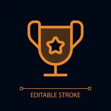 Trophy cup pixel perfect glassmorphism ui icon for dark theme Stock Illustration