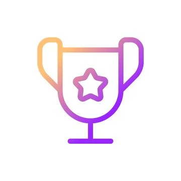Trophy cup pixel perfect gradient linear ui icon Stock Illustration