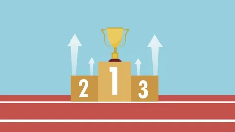 Trophy cup in podium race Stock Footage 153297778
