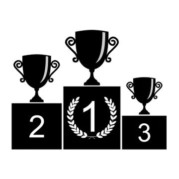 Trophy Cup on prize podium. Stock-Illustration