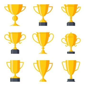 Trophy cup set Illustrazione stock