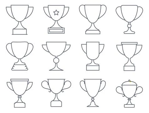Trophy cup set Stock Illustration