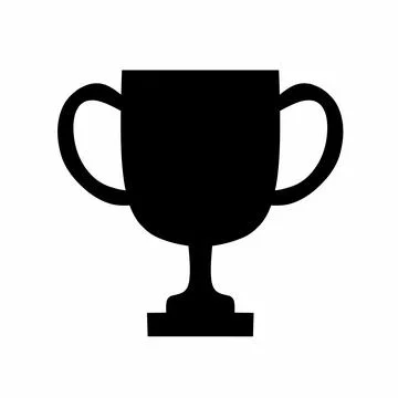 Trophy Cup Silhouette Vector Illustration, Symbolic Winner Award, Success, Achie Stock Illustration