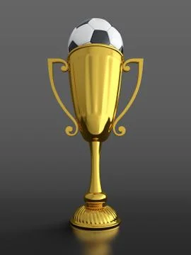 Trophy cup with soccer ball Stock Illustration