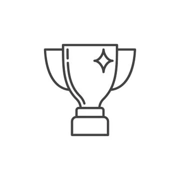 Trophy Cup vector concept minimal icon in outline style Stock Illustration
