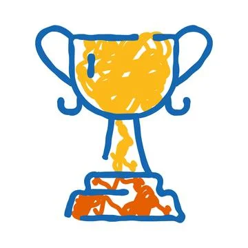 Trophy cup vector drawing representing award and success Stock Illustration