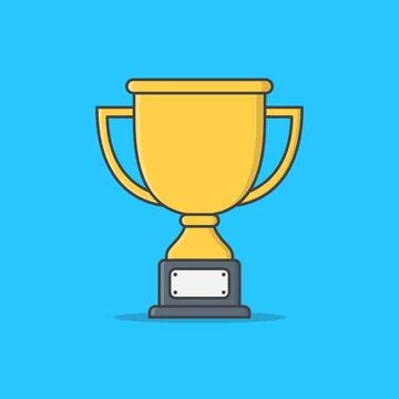 Trophy Cup Vector Icon Illustration. Winner Award Icon Stock Illustration