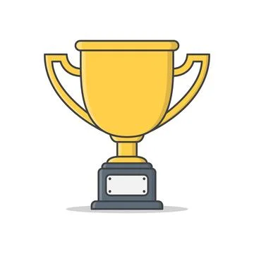 Trophy Cup Vector Icon Illustration. Winner Award Flat Icon. Champion Trophy Stock Illustration
