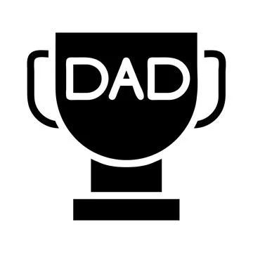 Trophy cup with the word dad. Concept of fatherhood, best dad, and father's.. Stock Illustration