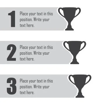 Trophy Cups infographics template. First place award. Sport design elements イラスト素材