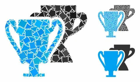 Trophy cups Mosaic Icon of Rough Elements 스톡 일러스트