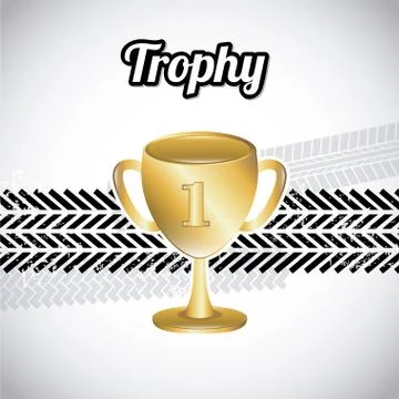 Trophy design  over gray background vector illustration Ilustração Stock