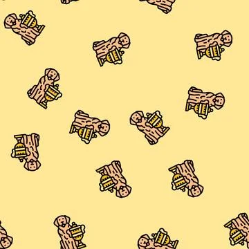 Trophy dog competition show vector seamless pattern Stock Illustration