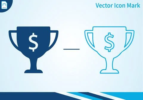 Trophy dollar sign vector icon mark symbol. Ilustración de archivo