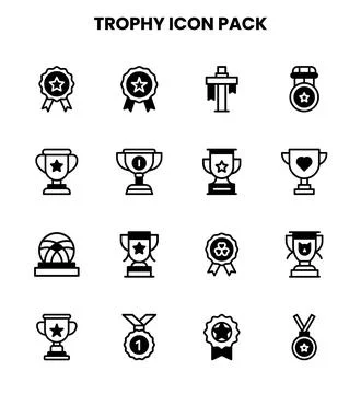 Trophy DuoTone Design Icons Pack Stock Illustration