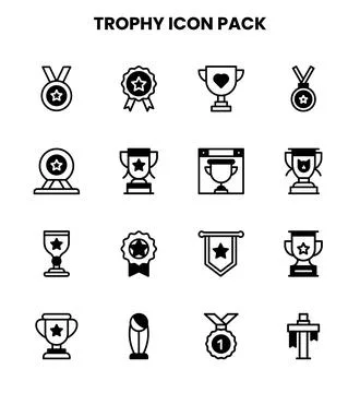 Trophy DuoTone Design Icons Pack Stock Illustration