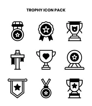 Trophy DuoTone Vector Icons Pack Stock Illustration