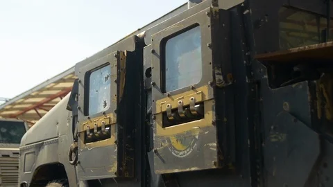 Trophy equipment from Syria by train Stock Footage 119520568