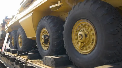 Trophy equipment from Syria by train Stock Footage 119521302