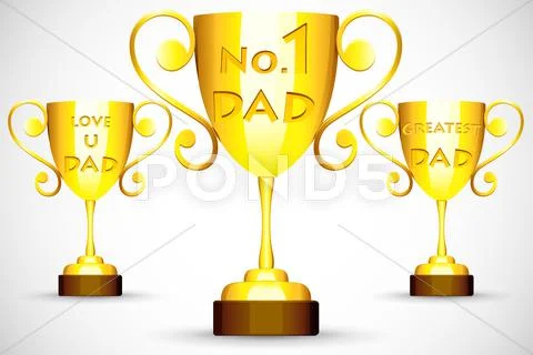 Trophy with Father's Day message Stock Illustration