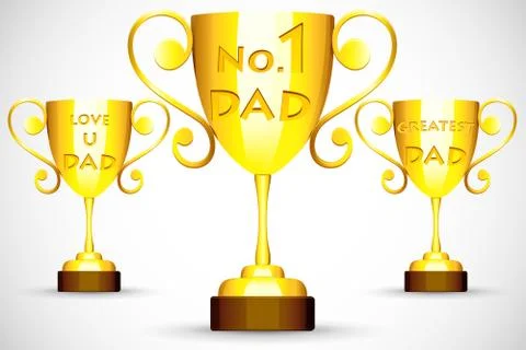 Trophy with Father's Day message Stock Illustration