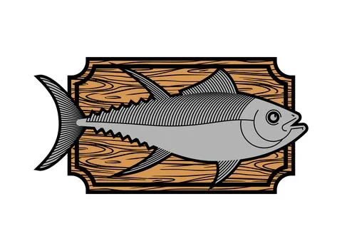 Trophy Fish On Board isolated. Fish interior decor. Stock Illustration