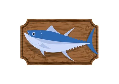 Trophy Fish On Board isolated. Fish interior decor. Stock Illustration